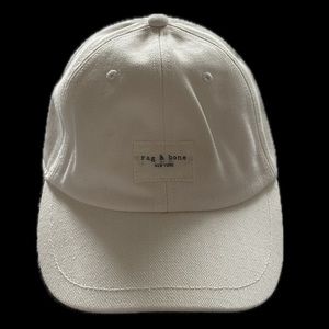 Rag & Bone - Denim Hat - Addison Baseball Cap - White 100% Cotton
